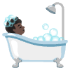 Person Taking Bath Dark Skin Tone Element from Noto Emojis Set