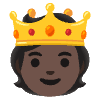 Person With Crown Dark Skin Tone Element from Noto Emojis Set