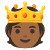 Person With Crown Medium Dark Skin Tone Element from Noto Emojis Set