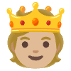 Person With Crown Medium Light Skin Tone Element from Noto Emojis Set