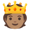 Person With Crown Medium Skin Tone Element from Noto Emojis Set