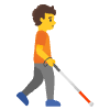 Person With White Cane Facing Right Element from Noto Emojis Set