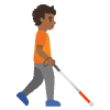 Person With White Cane Facing Right Medium Dark Skin Tone Element from Noto Emojis Set