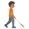 Person With White Cane Facing Right Medium Skin Tone Element from Noto Emojis Set