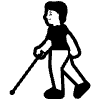 Person With White Cane High Contrast Default Emoji from Fluent Emoji High Contrast Set | Free Download as SVG Vector and Transparent PNG | Streamline emojis