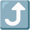 Right Arrow Curving Up Element from Noto Emojis Set