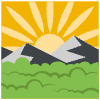 Sunrise Over Mountains Element from EmojiTwo Colors Set