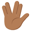 Vulcan Salute Medium Dark Skin Tone Element from EmojiTwo Colors Set