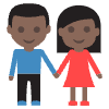 Woman And Man Holding Hands Dark Skin Tone Element from EmojiTwo Colors Set