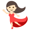 Woman Dancing Light Skin Tone Element from EmojiTwo Colors Set