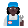 Woman Mechanic Flat Dark Emoji from Fluent Emoji Flat Set | Free Download as SVG Vector and Transparent PNG | Streamline emojis