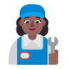 Woman Mechanic Flat Medium Dark Emoji from Fluent Emoji Flat Set | Free Download as SVG Vector and Transparent PNG | Streamline emojis