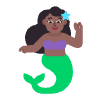 Woman Merpeople Flat Medium Dark Element from Fluent Emoji Flat Set