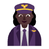 Woman Pilot Flat Dark Emoji from Fluent Emoji Flat Set | Free Download as SVG Vector and Transparent PNG | Streamline emojis