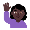 Woman Raising Hand Flat Dark Element from Fluent Emoji Flat Set