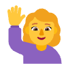 Woman Raising Hand Flat Default Element from Fluent Emoji Flat Set