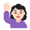 Woman Raising Hand Flat Light Element from Fluent Emoji Flat Set