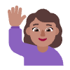 Woman Raising Hand Flat Medium Element from Fluent Emoji Flat Set
