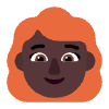 Woman Red Hair Flat Dark Element from Fluent Emoji Flat Set