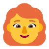 Woman Red Hair Flat Default Element from Fluent Emoji Flat Set