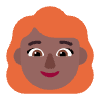 Woman Red Hair Flat Medium Dark Element from Fluent Emoji Flat Set