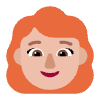 Woman Red Hair Flat Medium Light Element from Fluent Emoji Flat Set