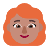 Woman Red Hair Flat Medium Element from Fluent Emoji Flat Set