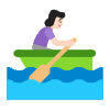 Woman Rowing Boat Flat Light Element from Fluent Emoji Flat Set