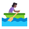 Woman Rowing Boat Flat Medium Dark Element from Fluent Emoji Flat Set