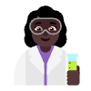 Woman Scientist Flat Dark Element from Fluent Emoji Flat Set