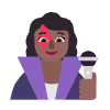 Woman Singer Flat Medium Dark Element from Fluent Emoji Flat Set