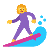 Woman Surfing Flat Default Element from Fluent Emoji Flat Set