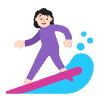 Woman Surfing Flat Light Element from Fluent Emoji Flat Set