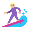 Woman Surfing Flat Medium Light Element from Fluent Emoji Flat Set