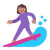 Woman Surfing Flat Medium Element from Fluent Emoji Flat Set