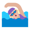 Woman Swimming Flat Medium Light Element from Fluent Emoji Flat Set