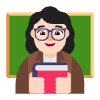 Woman Teacher Flat Light Element from Fluent Emoji Flat Set