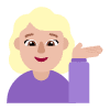 Woman Tipping Hand Flat Medium Light Element from Fluent Emoji Flat Set