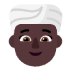 Woman Wearing Turban Flat Dark Element from Fluent Emoji Flat Set