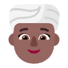 Woman Wearing Turban Flat Medium Dark Element from Fluent Emoji Flat Set