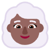 Woman White Hair Flat Medium Dark Element from Fluent Emoji Flat Set