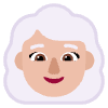 Woman White Hair Flat Medium Light Element from Fluent Emoji Flat Set