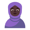 Woman With Headscarf Flat Dark Element from Fluent Emoji Flat Set