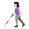 Woman With White Cane Flat Light Element from Fluent Emoji Flat Set