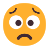 Worried Face Flat Emoji from Fluent Emoji Flat Set | Free Download as SVG Vector and Transparent PNG | Streamline emojis