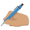 Writing Hand Medium Skin Tone Element from EmojiTwo Colors Set