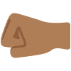 Left Facing Fist Medium Dark Skin Tone Element from Twemoji Emoji Set