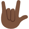 Love You Gesture Dark Skin Tone Element from Twemoji Emoji Set