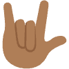 Love You Gesture Medium Dark Skin Tone Element from Twemoji Emoji Set