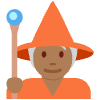 Mage Medium Dark Skin Tone Element from Twemoji Emoji Set
